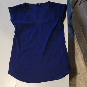 Express Blue Cap Sleeve Blouse